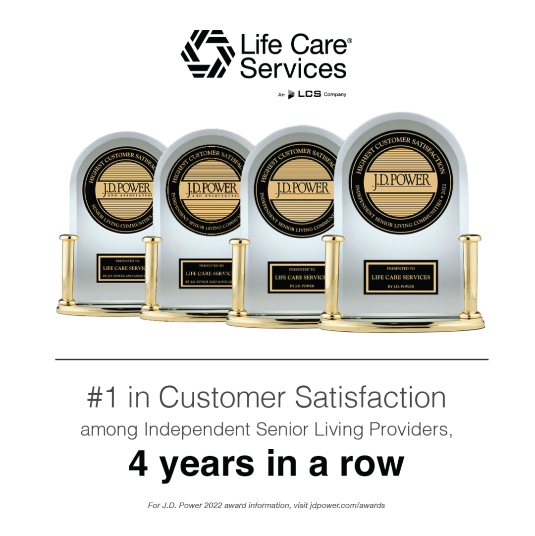 Life Care Services awarded J.D. Power for highest customer satisfaction 4 years in a row.