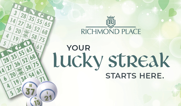 RichmondPlace_Luck and Laughter Bingo-Image_02-20-2026 Richmond Place bingo event flyer